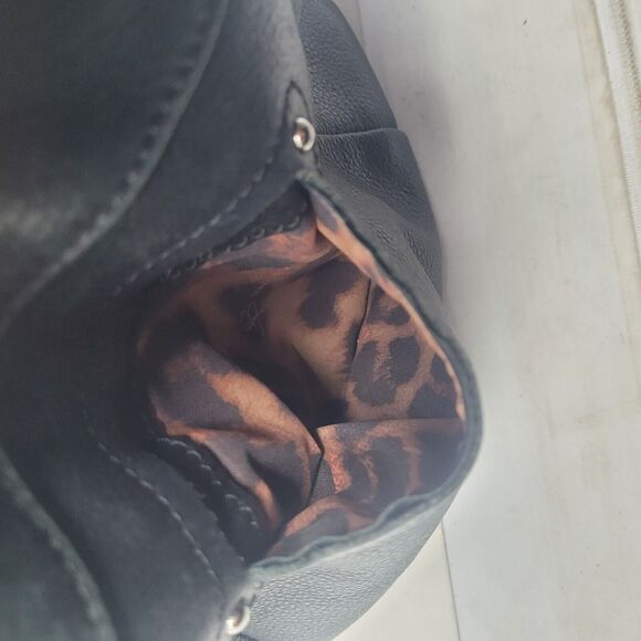 B Makowsky Black Pebbled Leather Hobo Shoulder Bag Purse Medium Large Bohemian - Picture 13 of 13